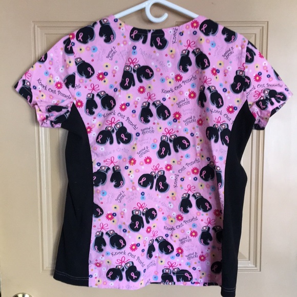 Scrub Top with Breast Ribbon - Picture 2 of 3